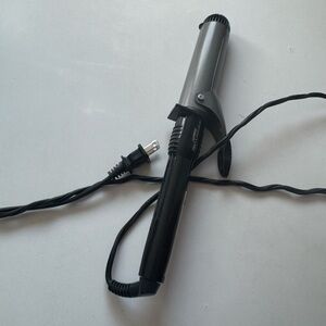 Silver and Black Curling Iron. Used.  Conair InfinityPro 1 &1/2 inch barrel